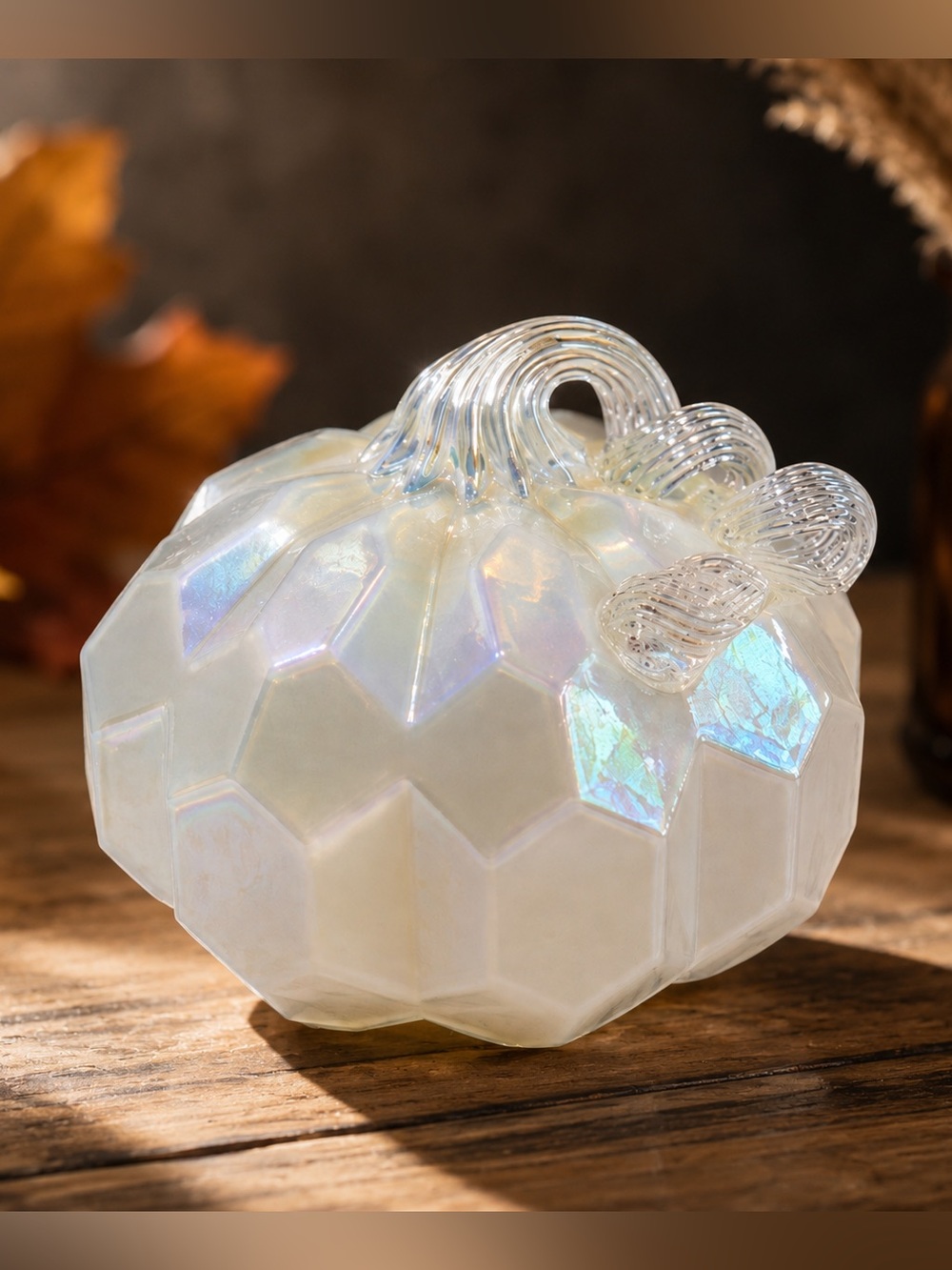Glass Opalescent Pumpkin‎ Decor